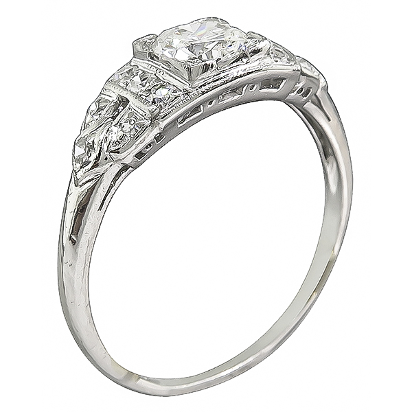 Art Deco 0.53ct Diamond Engagement Ring