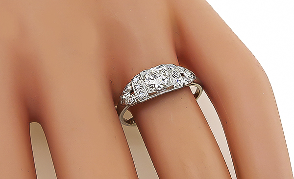 Art Deco 0.53ct Diamond Engagement Ring