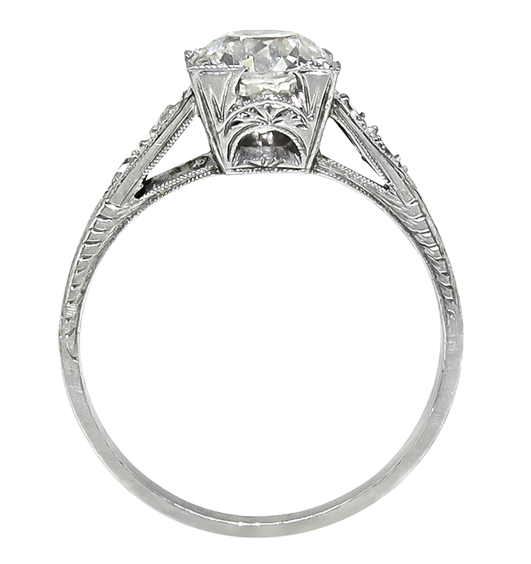 Art Deco 1.06ct Diamond Platinum Engagement Ring