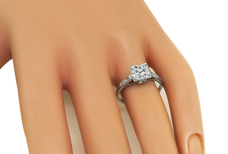 Art Deco 1.06ct Diamond Platinum Engagement Ring