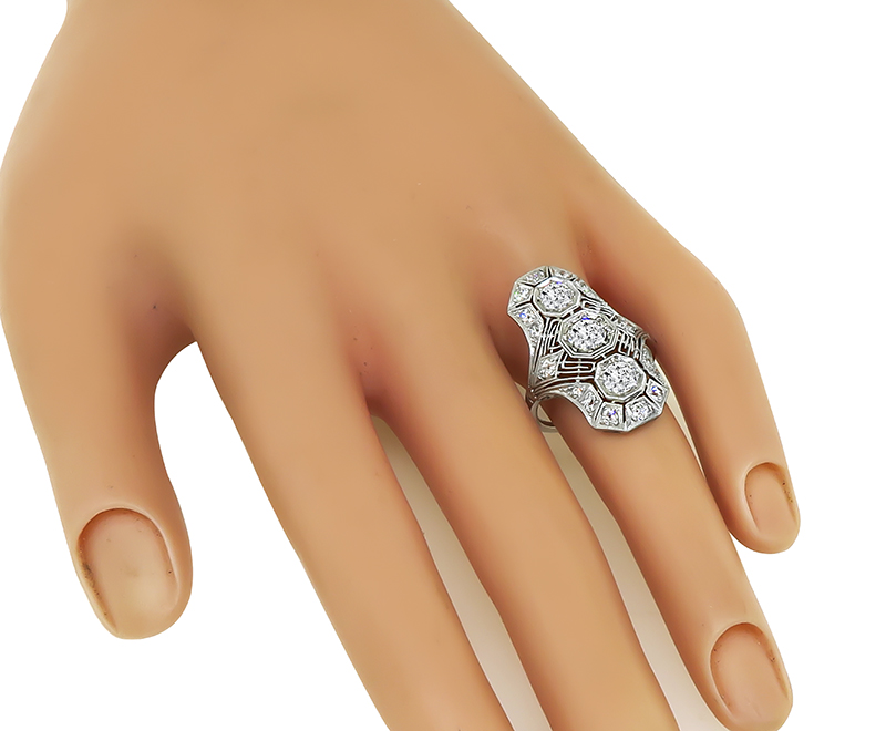 Art Deco 1.40ct Diamond Platinum Ring