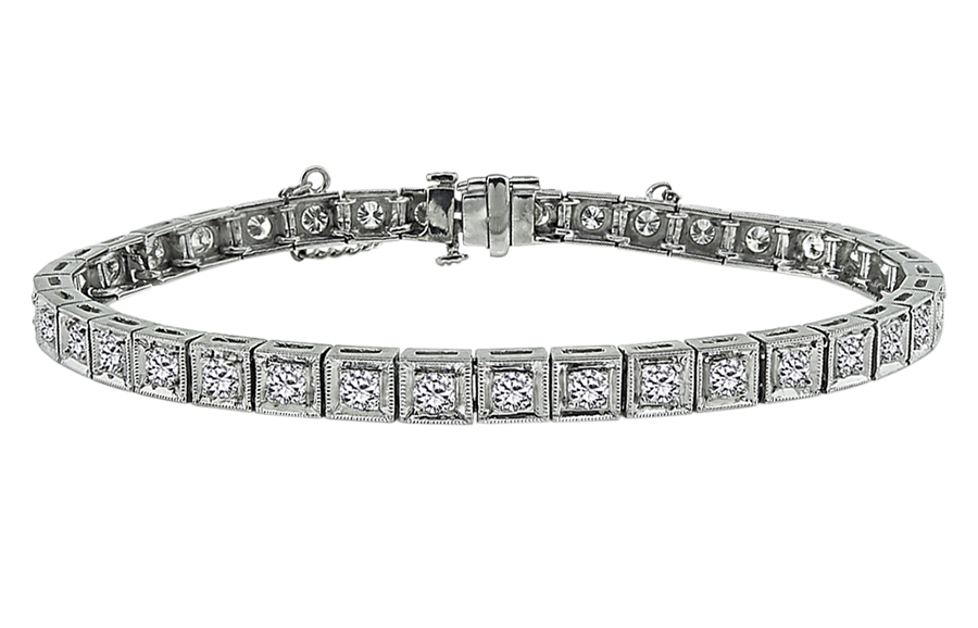 Art Deco 3.40ct Diamond Line Bracelet