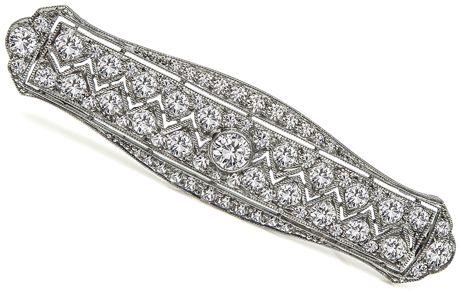 Art Deco 3.00ct Diamond Pin