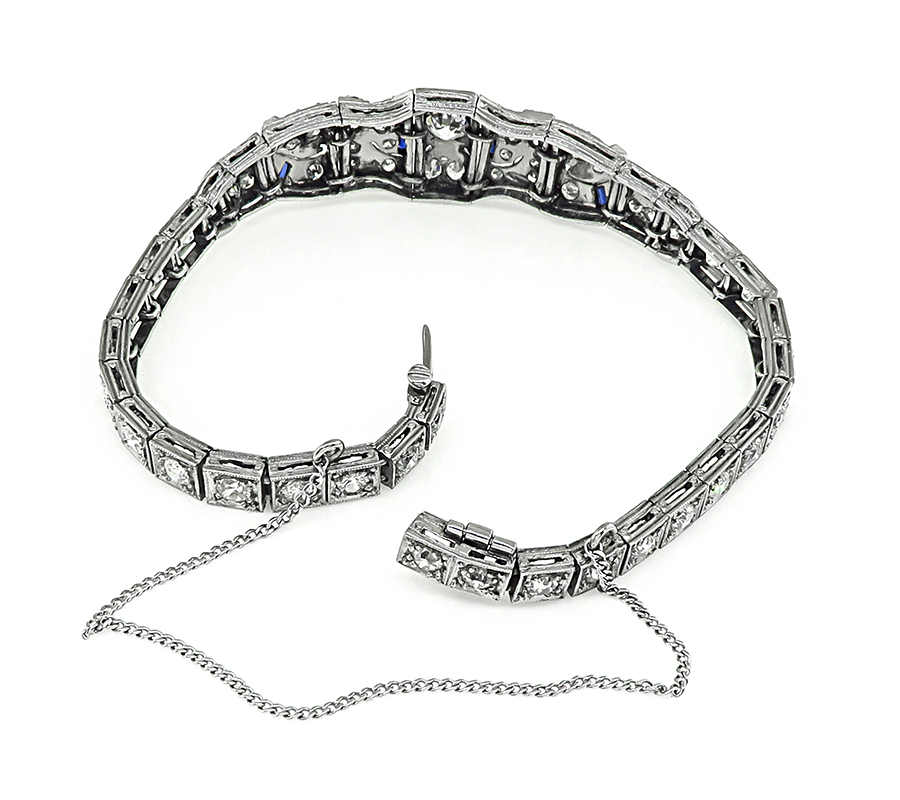 Vintage 5.50ct Diamond Sapphire Bracelet
