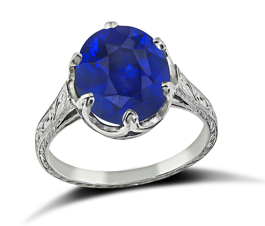 Edwardian 5.01ct Sapphire Engagement Ring