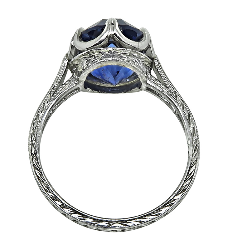 Edwardian 5.01ct Sapphire Engagement Ring