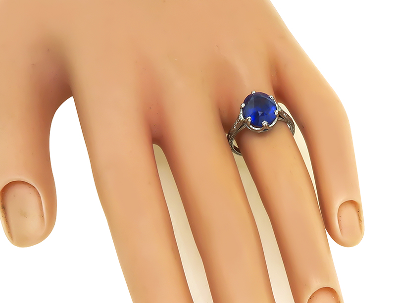 Edwardian 5.01ct Sapphire Engagement Ring