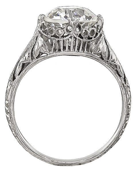 Vintage GIA Certified 1.87ct Diamond Engagement Ring