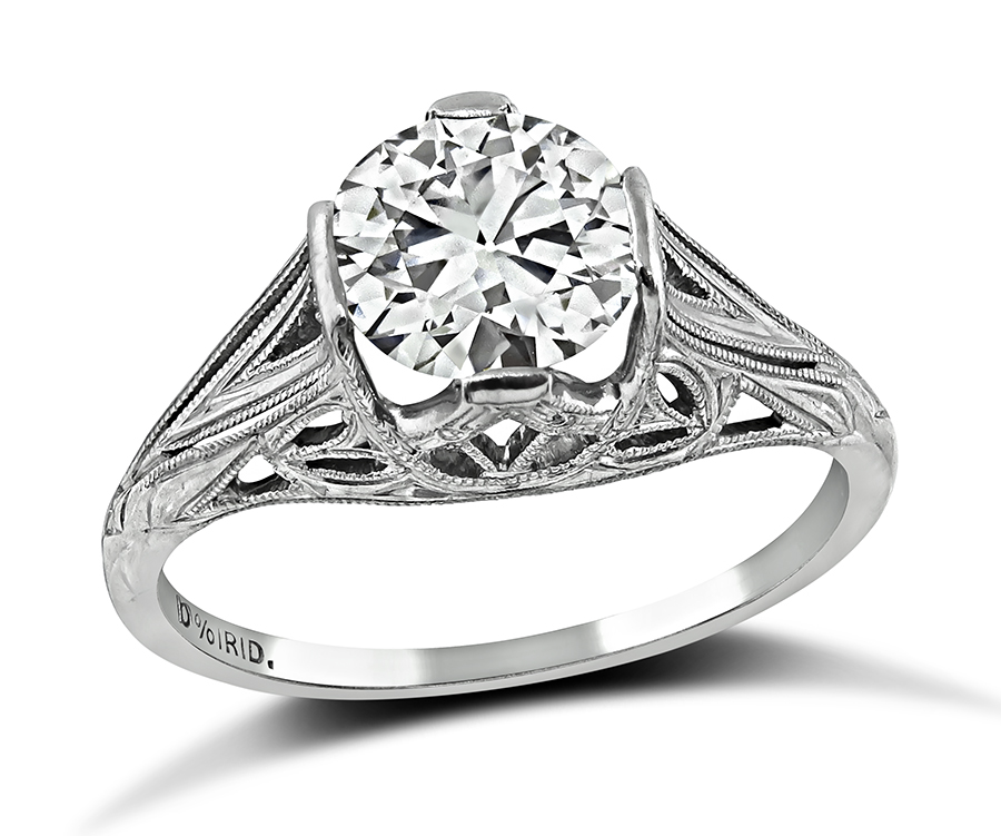 Platinum 0.97ct Diamond Edwardian Engagement Ring