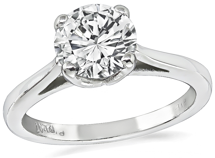 Estate GIA Certified 1.00ct Diamond Solitaire Engagement Ring