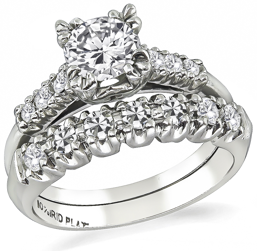 Estate 0.65ct Diamond Engagement Ring and Wedding Band Set