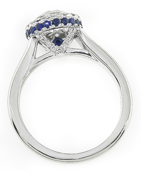 Estate 0.76ct Diamond Sapphire Engagement Ring