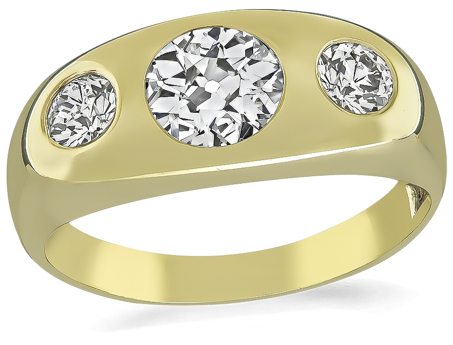 Estate 0.77ct Diamond Gold Men's Ring