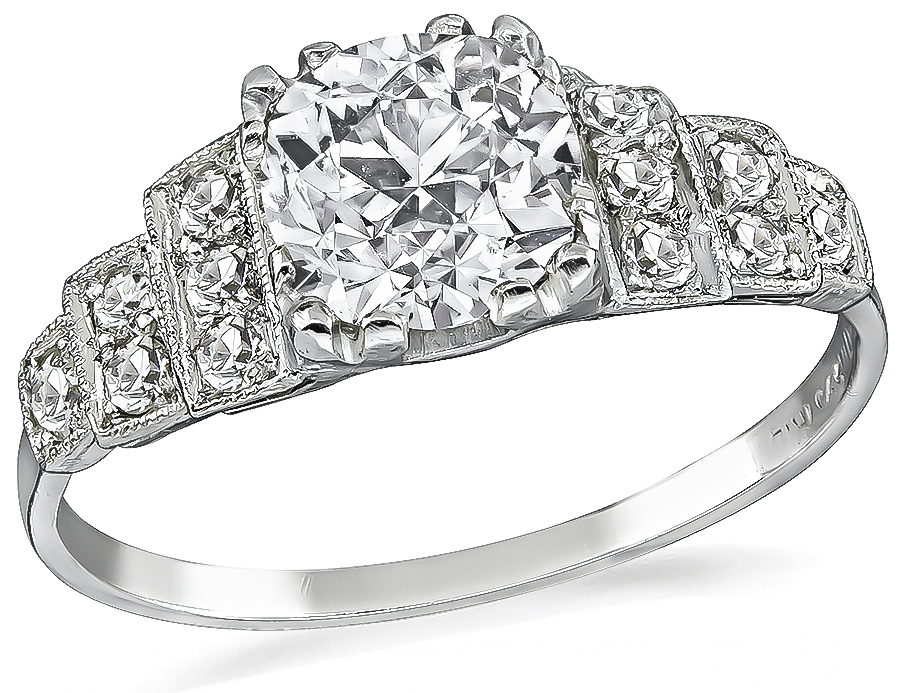 Estate GIA Certified 1.01ct Diamond Engagement Ring