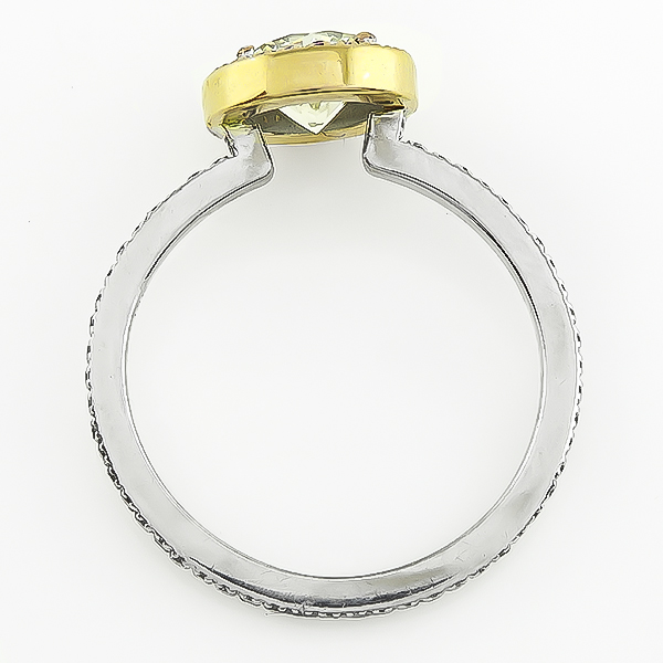 Estate Simon G 1.02ct Natural Yellow Diamond Engagement Ring