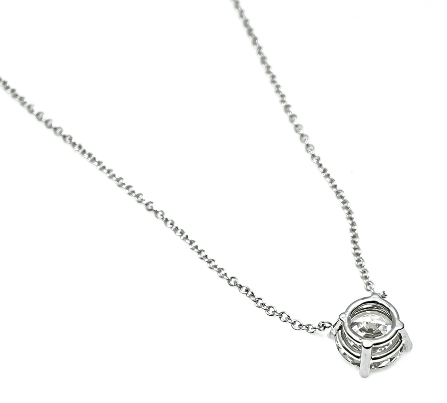 Estate 1.03ct Diamond Solitaire Pendant Necklace