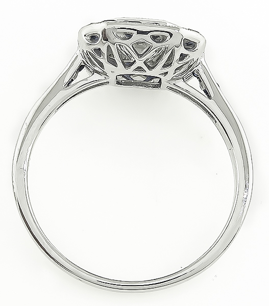 Art Deco Style 1.05ct Diamond Sapphire Engagement Ring