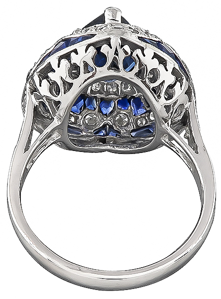 Estate 2.93ct Sapphire 0.80ct Diamond Cocktail Ring