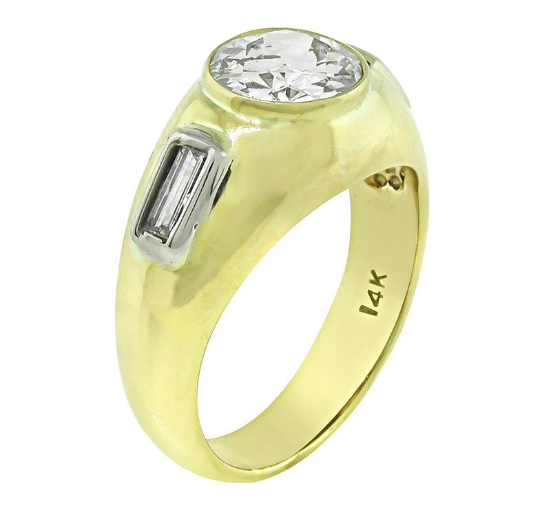 Estate 1.17ct Diamond Gold Men's Ring