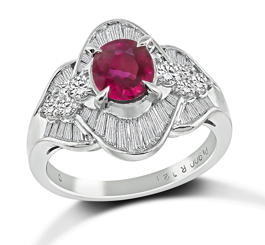 Estate 1.21ct Ruby 0.90ct Diamond Ring