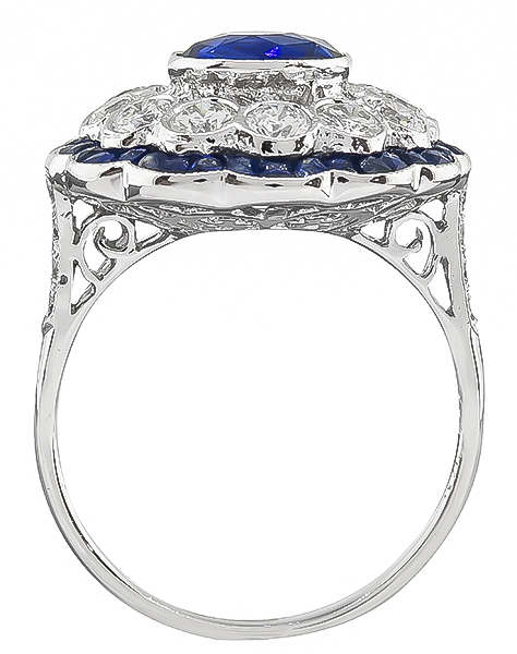 Estate 1.25ct Sapphire 0.90ct Diamond Ring