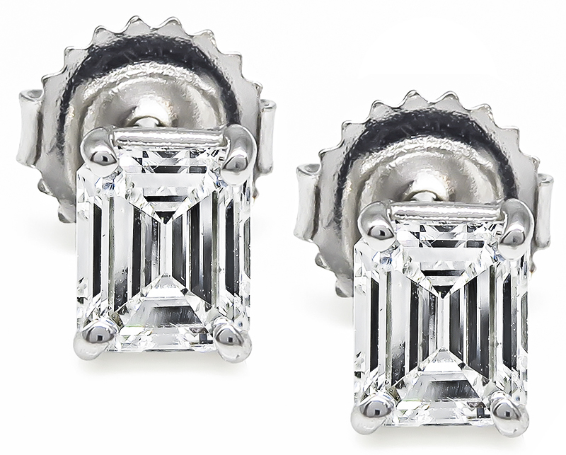 Estate 1.32ct Diamond Studs Earrings