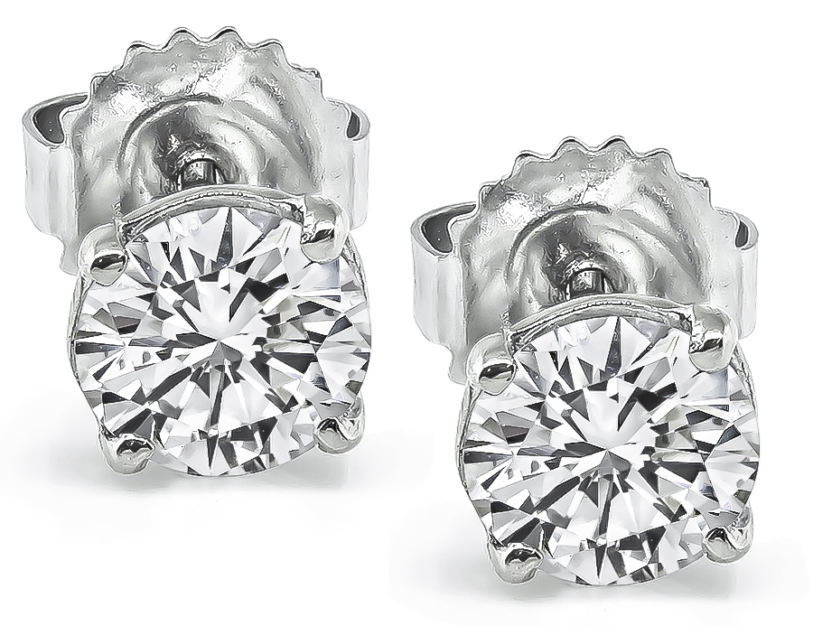 Estate 1.34ct Diamond Stud Earrings