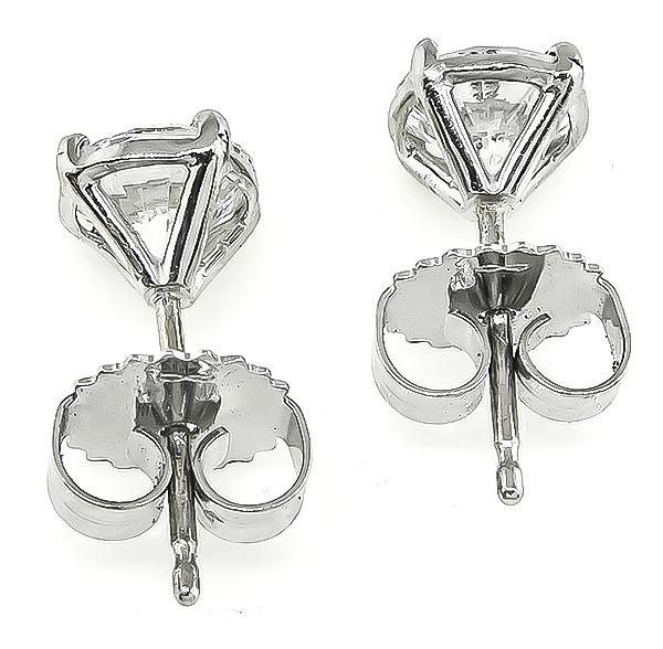 Estate 1.34ct Diamond Stud Earrings