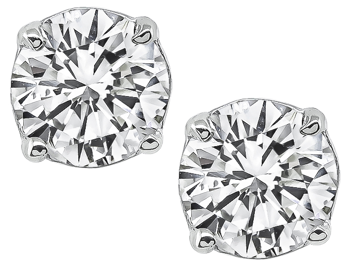 Estate 1.34ct Diamond Stud Earrings