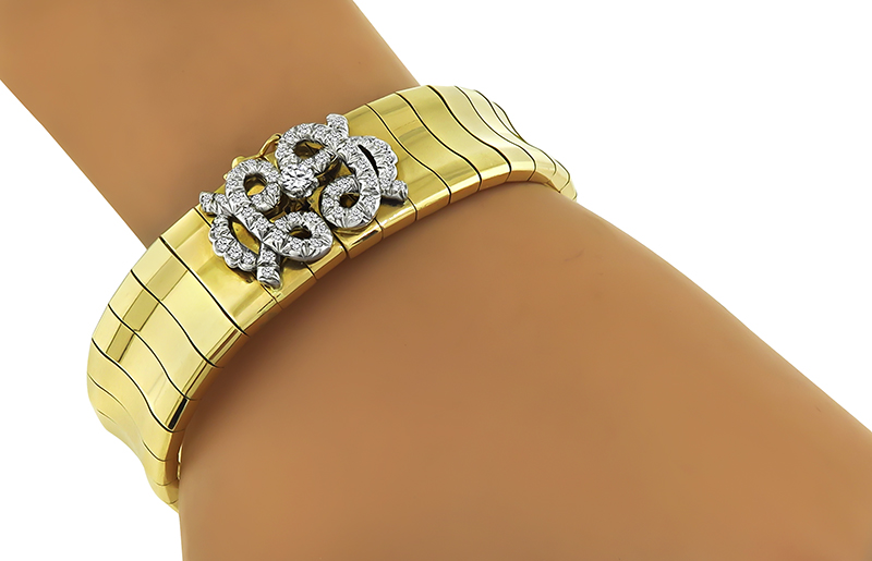 Estate 1.50ct Diamond Gold Bracelet