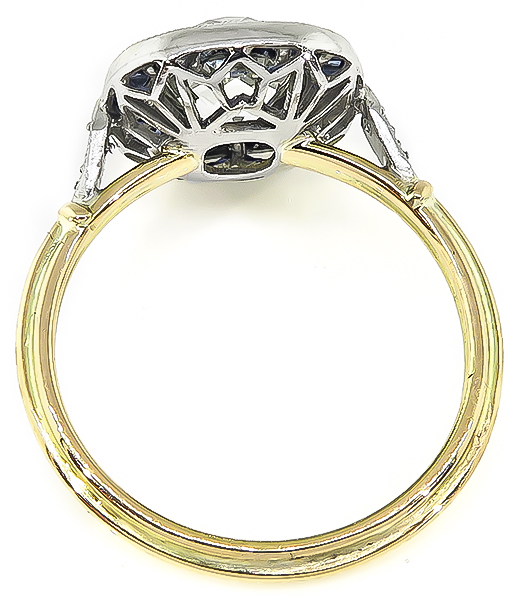 Estate 1.55ct Diamond Sapphire Engagement Ring