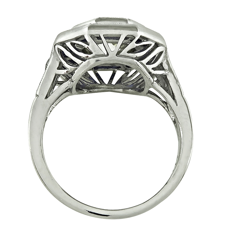 Estate 1.60ct Diamond Sapphire Engagement Ring