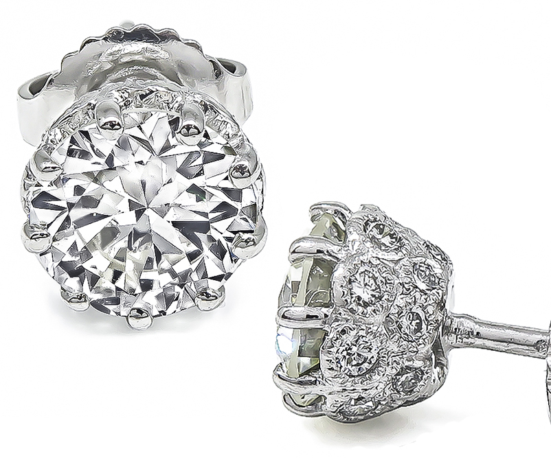 Estate 1.67ct Diamond Stud Earrings