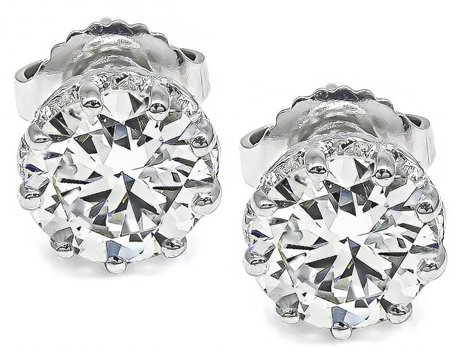 Estate 1.67ct Diamond Stud Earrings