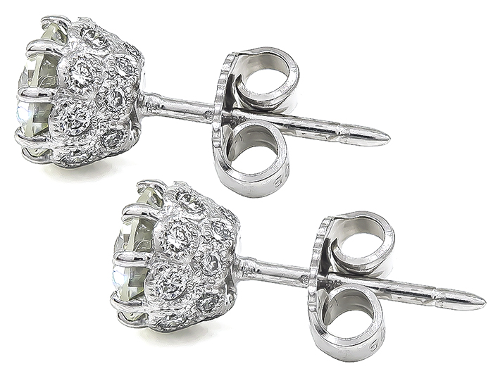 Estate 1.67ct Diamond Stud Earrings