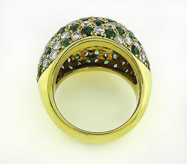 Estate 2.19ct Diamond 1.77ct Emerald Gold Ring