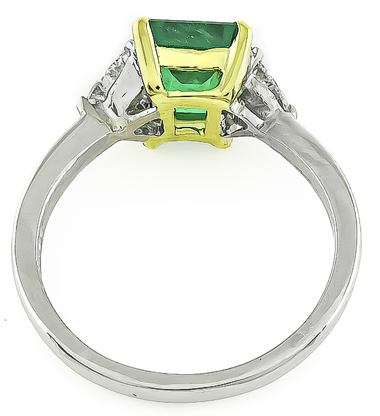 1.79ct Colombian Emerald 0.50ct Diamond Engagement Ring