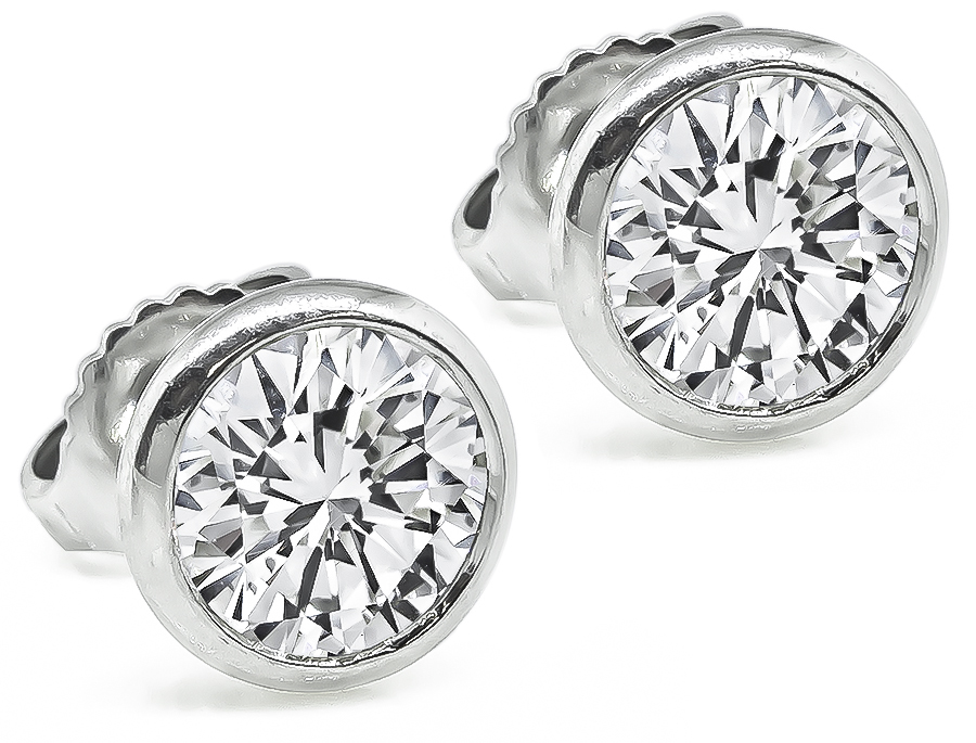 Estate IGI Certified 1.80ct Diamond Stud Earrings