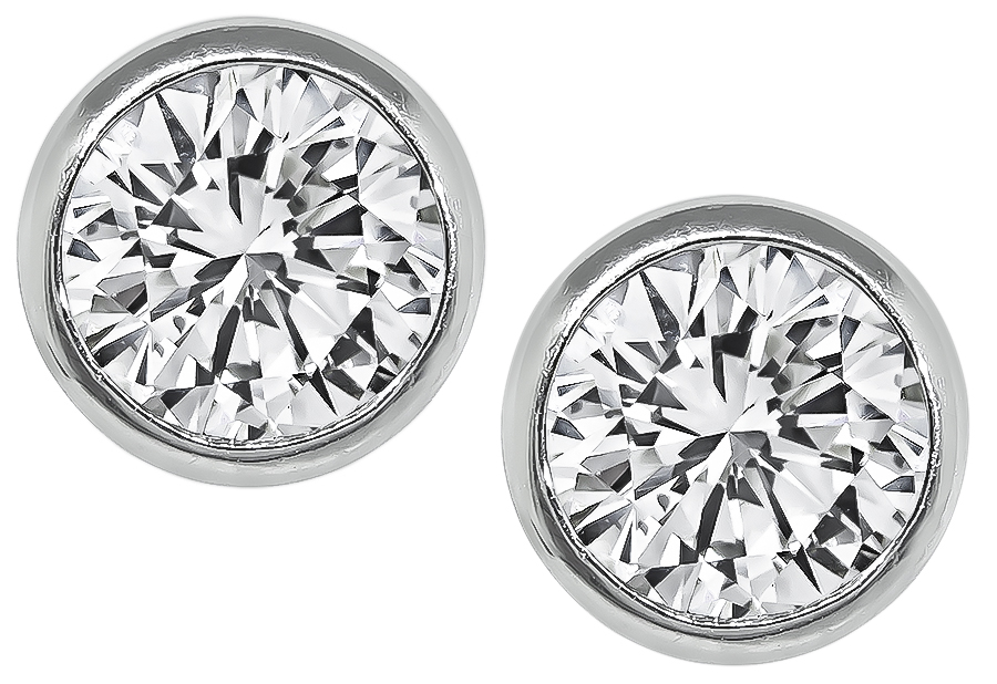 Estate IGI Certified 1.80ct Diamond Stud Earrings