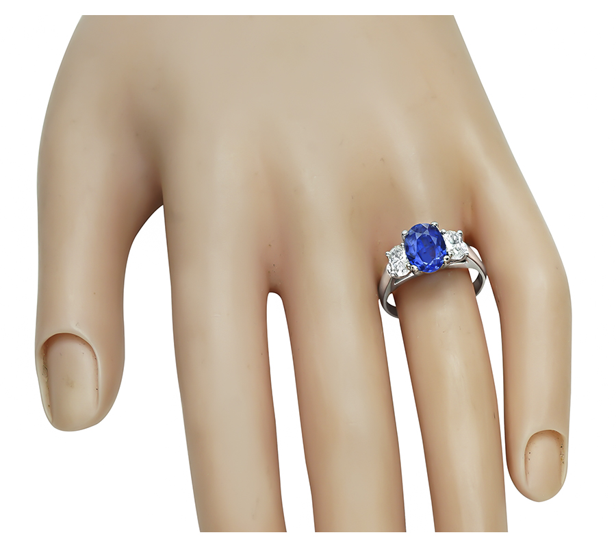 Estate 1.80ct Sapphire 0.70ct Diamond Engagement Ring