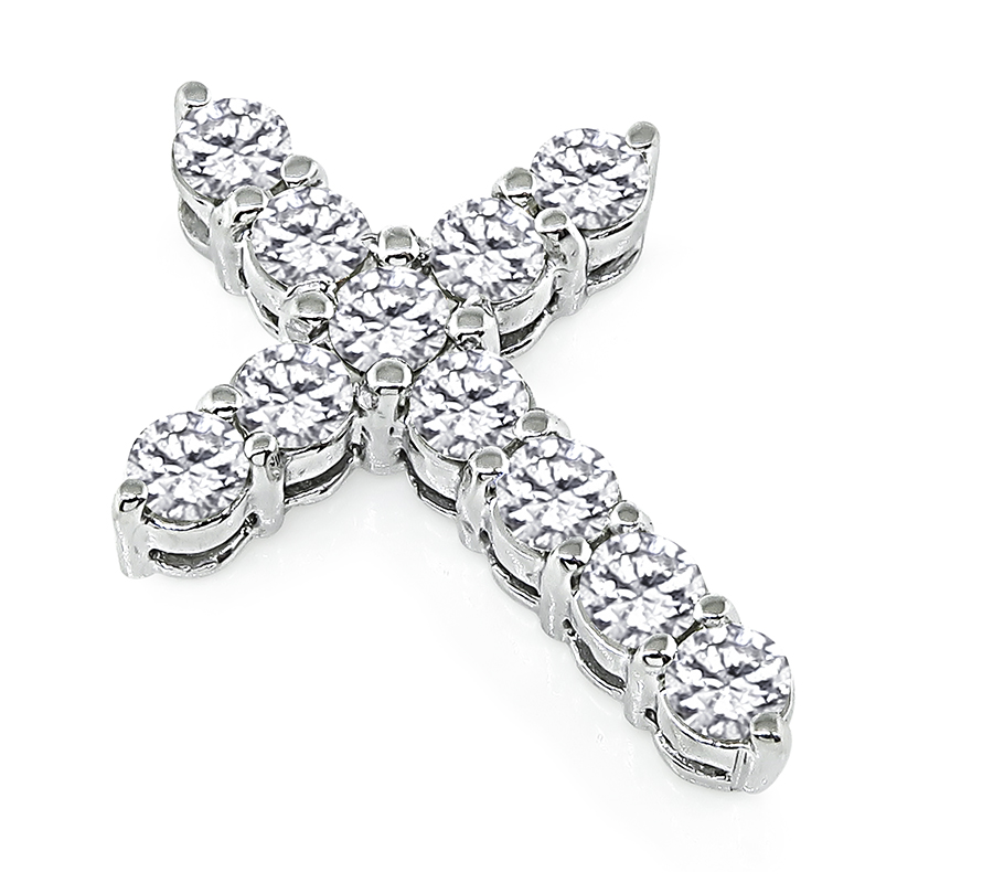 Estate 1.81ct Diamond Cross Pendant