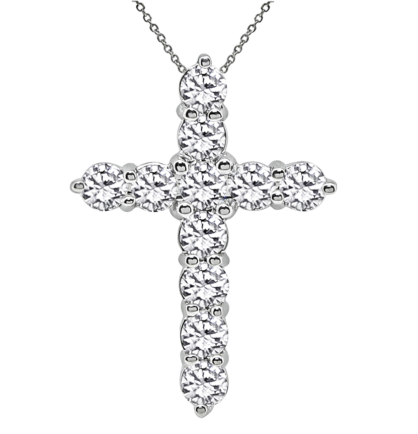 Estate 1.81ct Diamond Cross Pendant