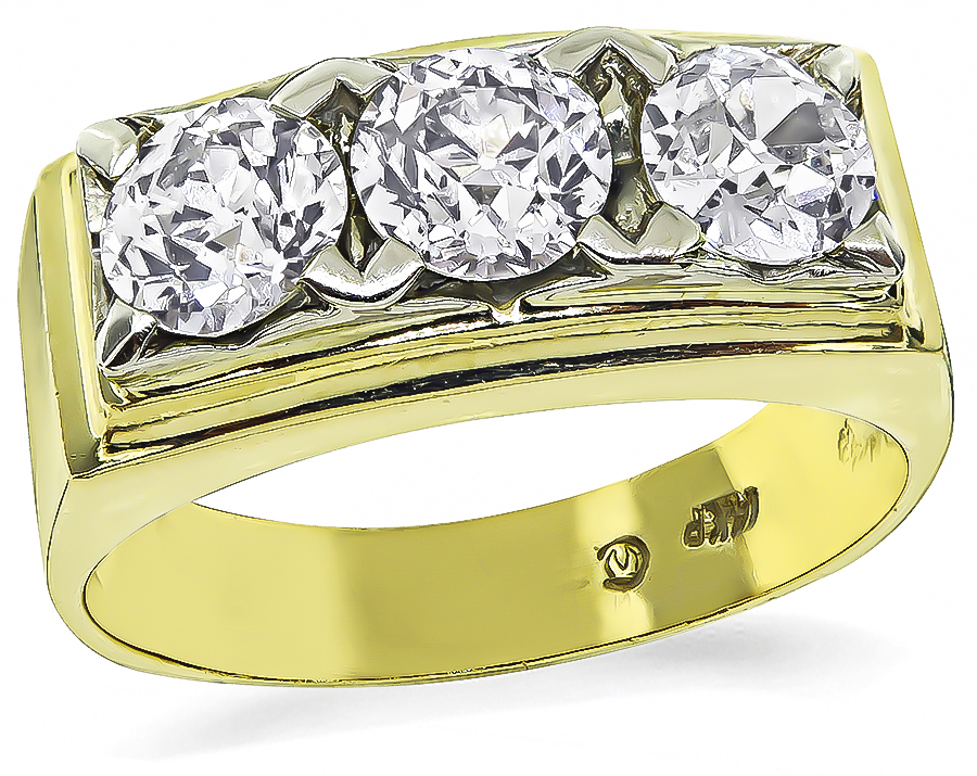 Estate 1.90ct Diamond Gold Ring