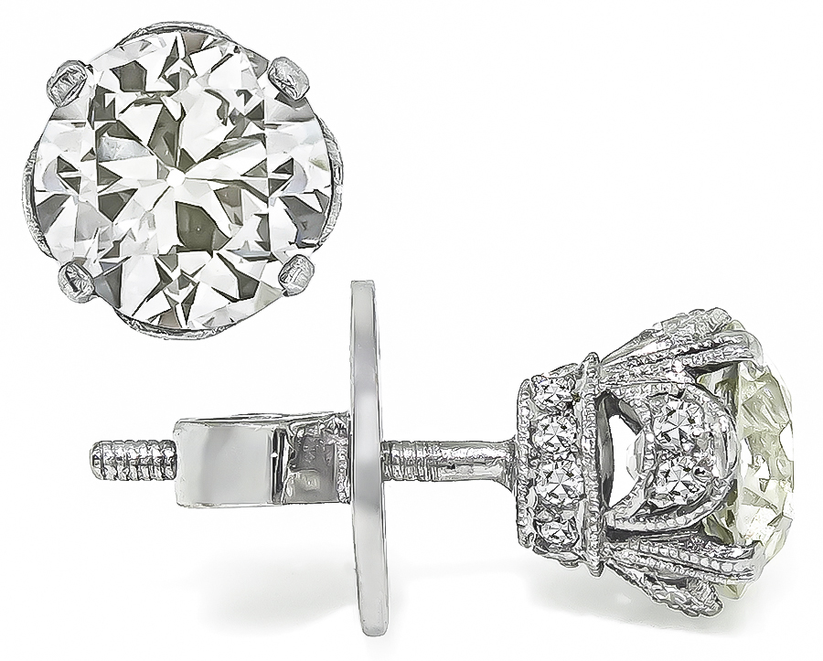 Estate 1.94ct Diamond Stud Earrings