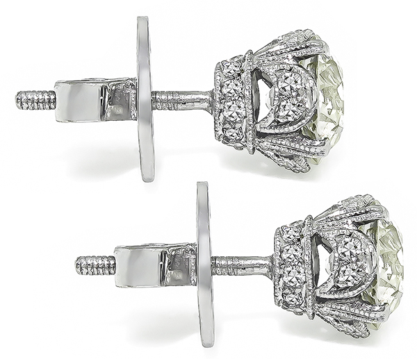 Estate 1.94ct Diamond Stud Earrings