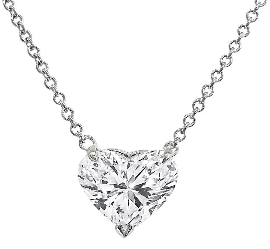 Estate 1.98ct Heart Shape Diamond Necklace