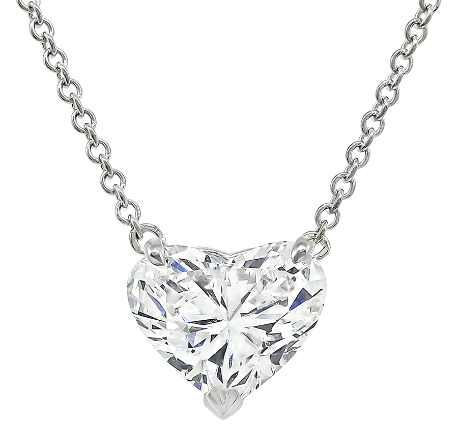 Estate 1.98ct Heart Shape Diamond Necklace