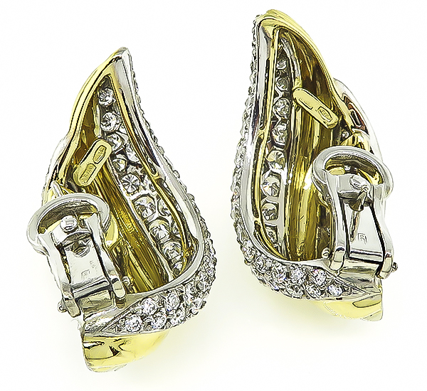 Estate 10.00ct Diamond Leaf Earrings