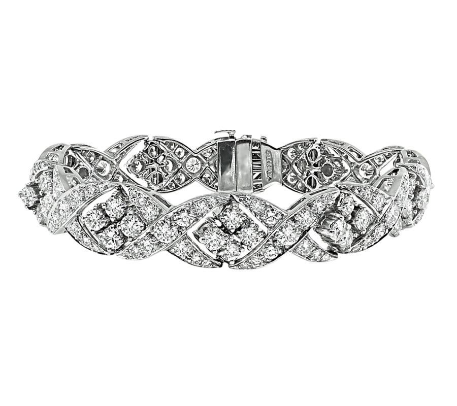 Estate 10.00ct Diamond Platinum Bracelet