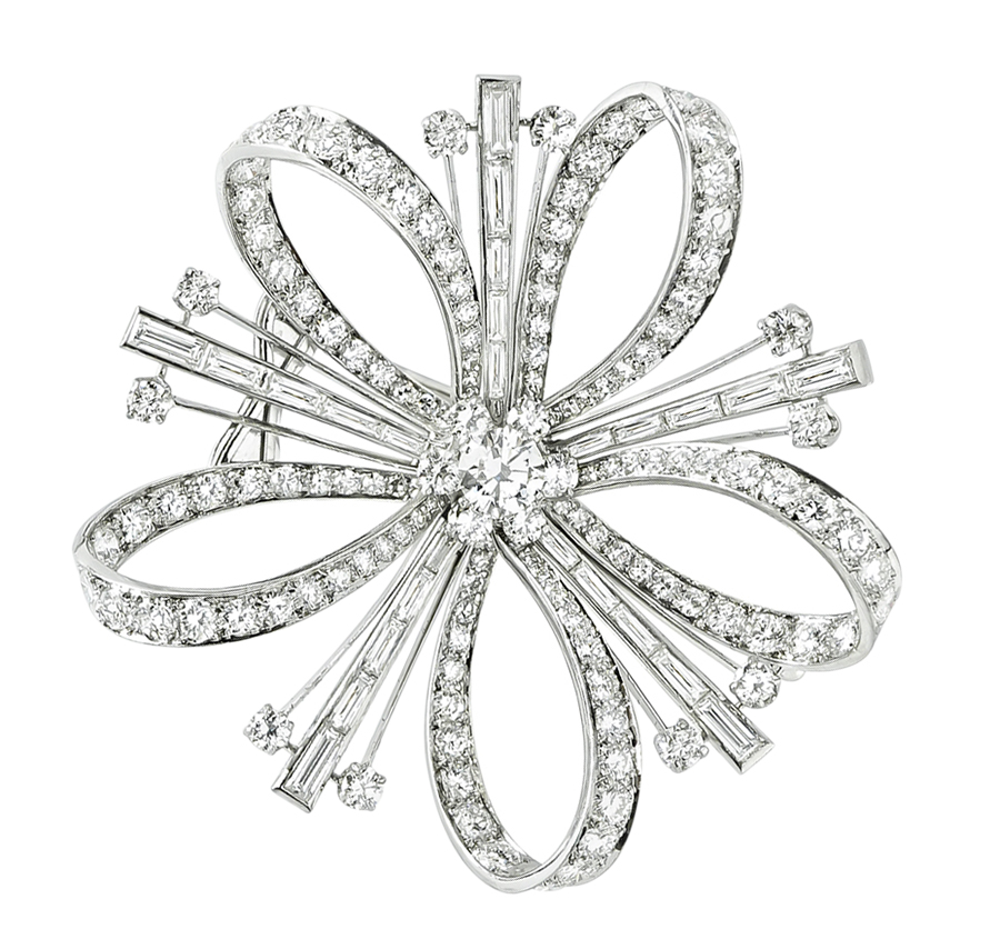 Estate 10.00ct Diamond Platinum Pin